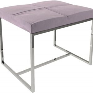 Federico Blush Velvet Small Stool with Chrome Frame