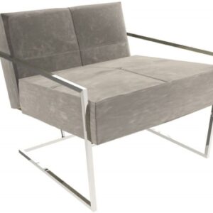Federico Mushroom Velvet Armchair with Chrome Frame