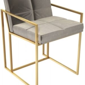 Federico Mushroom Velvet Chair with Brass Frame