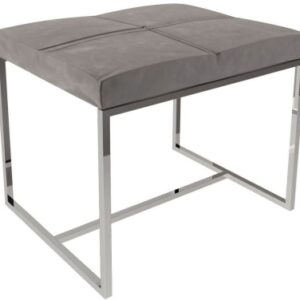 Federico Mushroom Velvet Small Stool with Chrome Frame