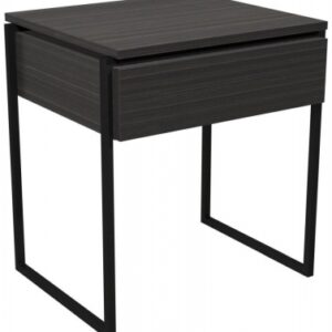 Federico Wenge 1 Drawer Side Table with Black Metal Frame