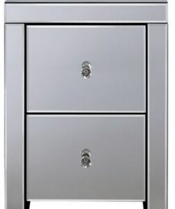 Seville Mirrored 2 Drawer Bedside Cabinet