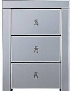 Seville Mirrored 3 Drawer Narrow Bedside Cabinet