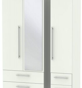 Sherwood Porcelain 3 Door Combi Wardrobe - 1 Mirror