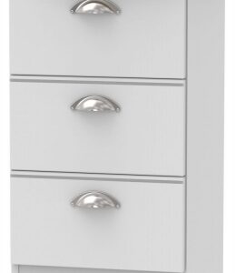 Victoria Grey and Riviera Oak 3 Drawer Beside Cabinet