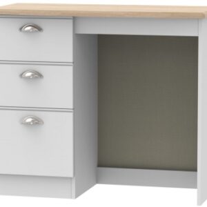 Victoria Grey and Riviera Oak 3 Drawer Single Dressing Table