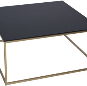 Kensal Black Glass and Brass Frame Square Coffee Table