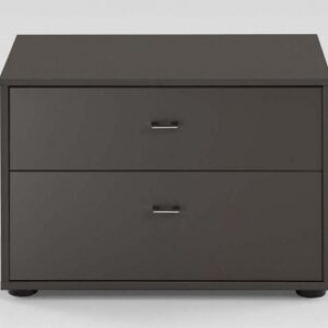 Wiemann Tokio 2 Drawer Bedside Cabinet in Havana with Chrome Handle