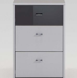 Wiemann Tokio 3 Drawer Bedside Cabinet in White with Chrome Handle