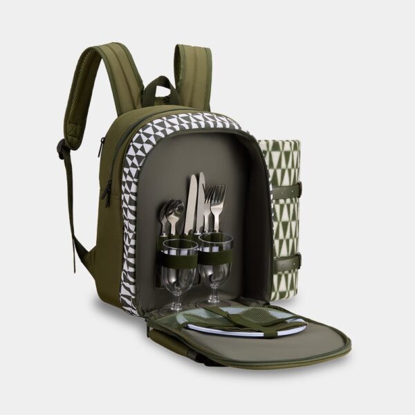 Green Picnic Backpack - 2 Person