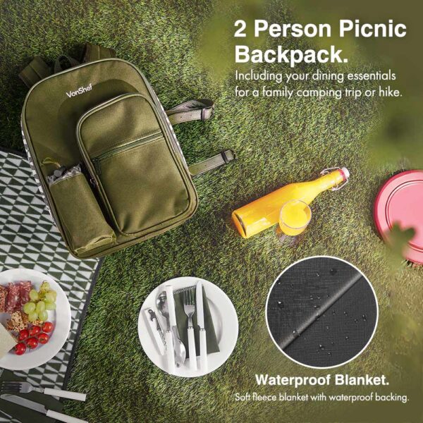 Green Picnic Backpack - 2 Person - Image 2