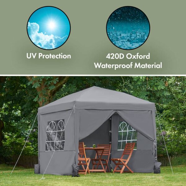 Slate Grey Pop-up Gazebo Set 2.5 x 2.5m - Image 2