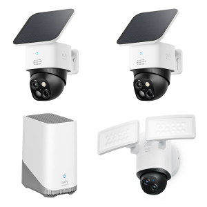 SoloCam S340 (2 pack) + Floodlight Camera E340 +HomeBase S380 bundle