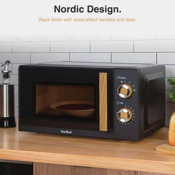 Fika Black & Wood Microwave - Image 2