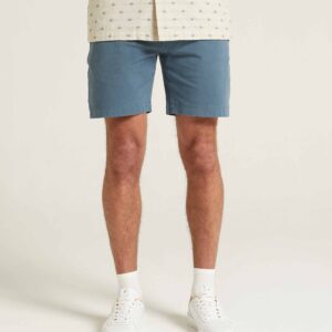 Mens Cotton Drawcord Shorts - Blue Steel