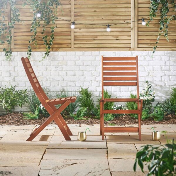 2 Wooden Garden Chairs - Image 3