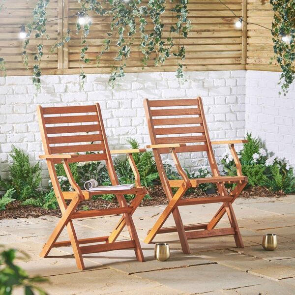 2 Pack Wooden Folding Chairs - Image 2