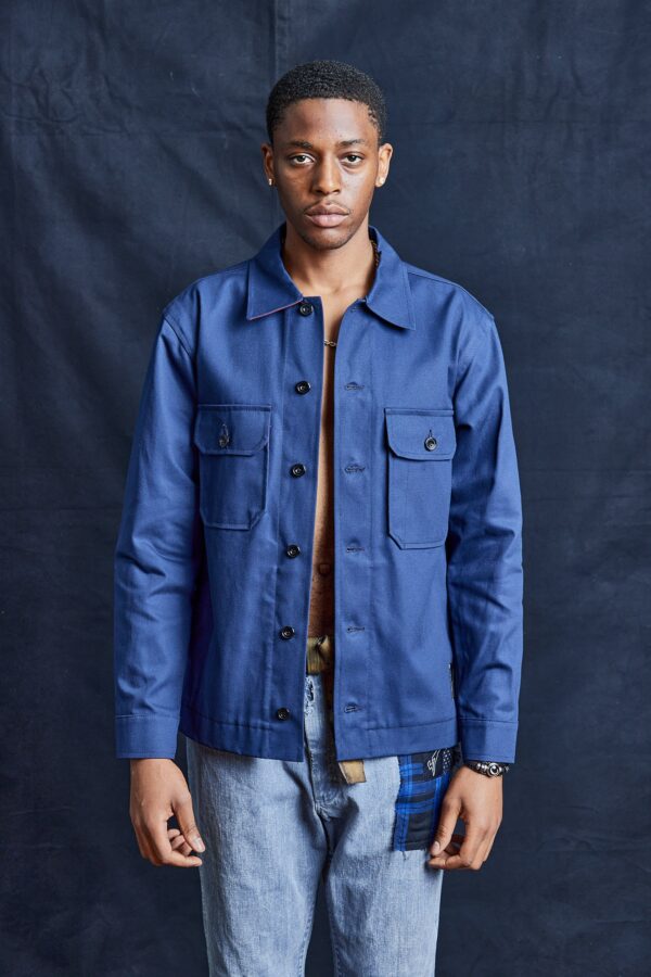 Cotton Workshirt in Navy Blue | Size: S