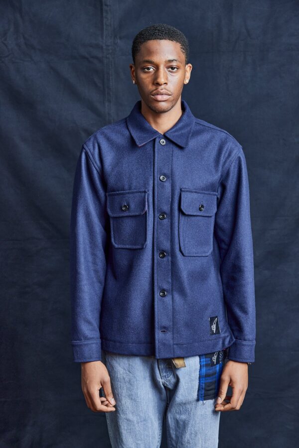 Wool Workshirt in Navy Blue | Size: XXL