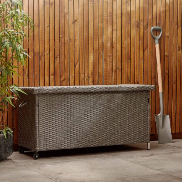 Rattan Look Outdoor Cushion Storage Box - Image 3