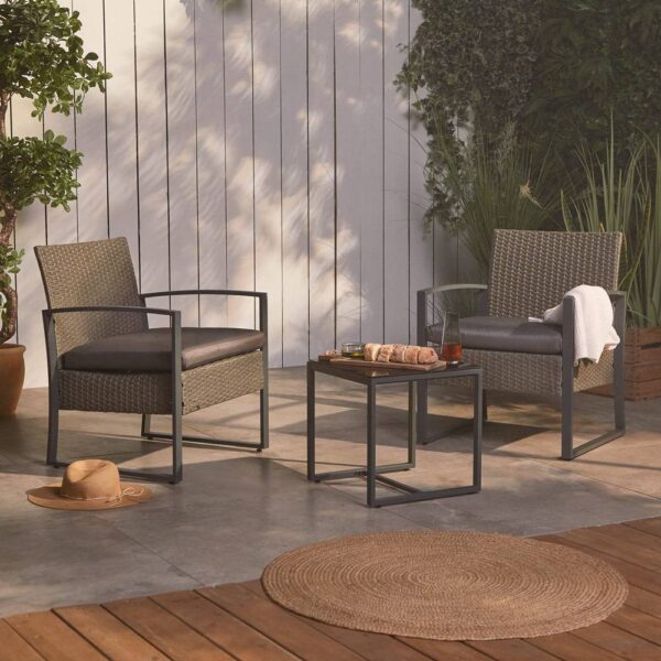 2 Seater Outdoor Rattan Garden Bistro Set