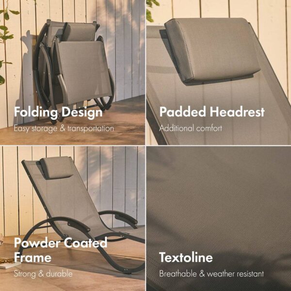 Folding Textoline Sunlounger - Image 4