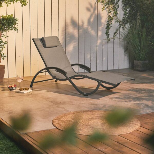 Folding Textoline Sunlounger - Image 2