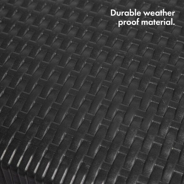 Faux Black Rattan Foldable Garden Table - Image 4