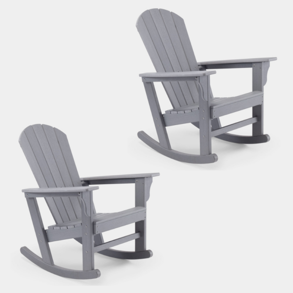 Westport Set of 2 Grey Garden Rocking Chairs