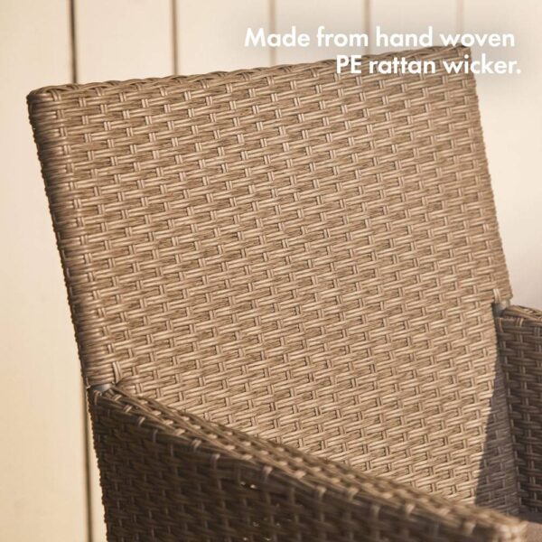 2 Seater Grey Rattan Garden Bistro Set - Image 4