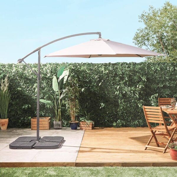 Grey 3M Banana Parasol - Image 2