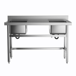 Two Stainless Steel Sink Compartment