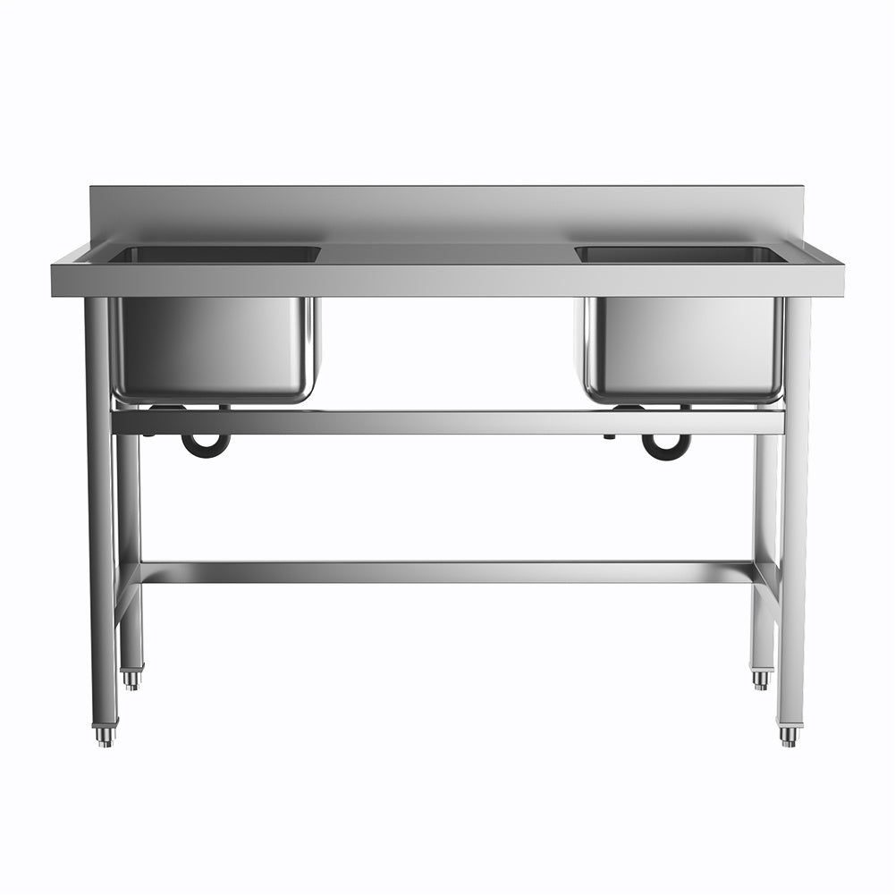 Two Stainless Steel Sink Compartment