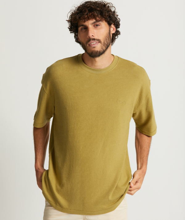 Mens Structured Jersey Knit Tee - Cedar Green