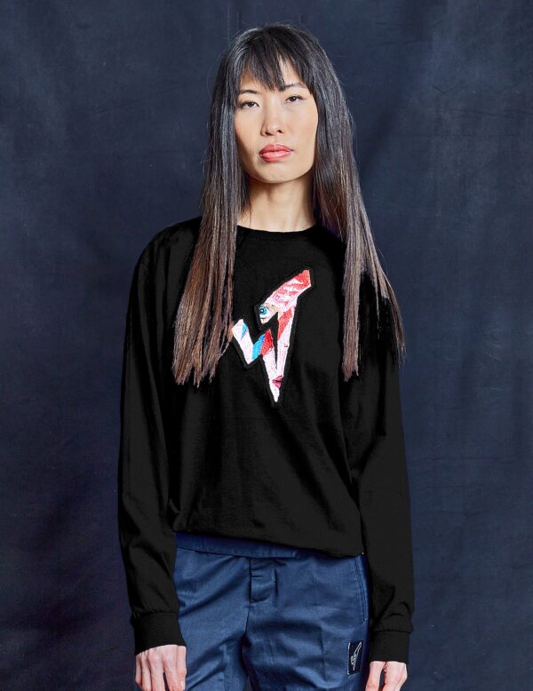 ST Aladdin Sane Long Sleeve Logo Tee in Black | Size: L