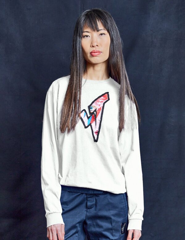 ST Aladdin Sane Long Sleeve Logo Tee in Ecru | Size: L