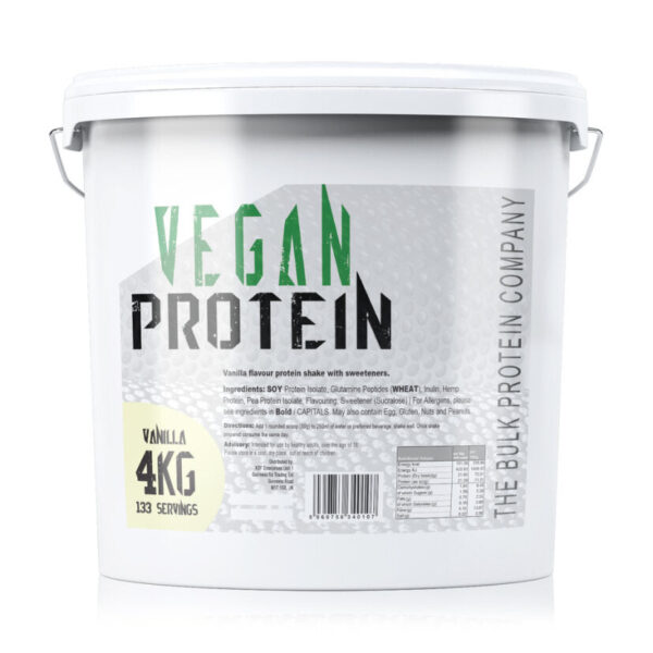 4kg Vegan Protein Powder - Vanilla - Plant Based Protein Dairy Free Protein Shake