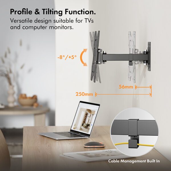 23-43 Inch Tilt and Swivel TV Bracket - Image 3