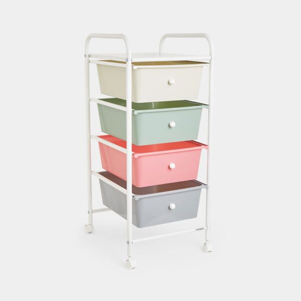 4 Drawer Pastel Storage Trolley