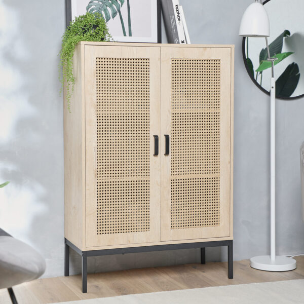 Lena Rattan 2 Door Tall Sideboard - Image 2