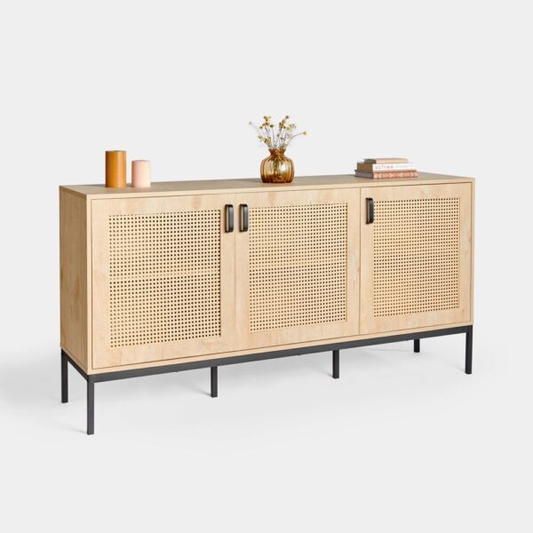 Lena Rattan 3 Door Large Sideboard