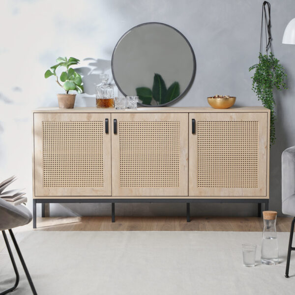 Lena Rattan 3 Door Large Sideboard - Image 3