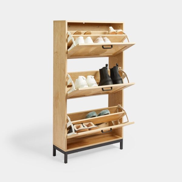 Lena Rattan Shoe Storage Cabinet