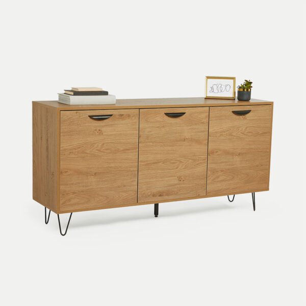 Capri Oak Effect 3 Door Sideboard