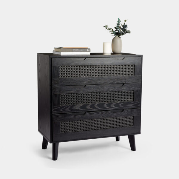 Black Rattan Chest of Drawers - Bedroom Furniture - VonHaus