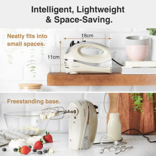 300W Cream Hand Mixer - Image 3