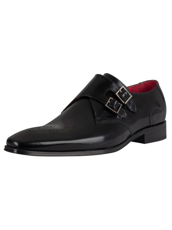 Polished Buckle Leather Shoes