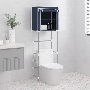Mafett 2-Tier Over-The-Toilet Storage Rack – 56x30x170 cm Blue Iron Space-Saving Organizer