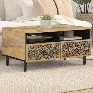 Mafett Elegant Coffee Table Solid Wood Mango 80x54x40 cm