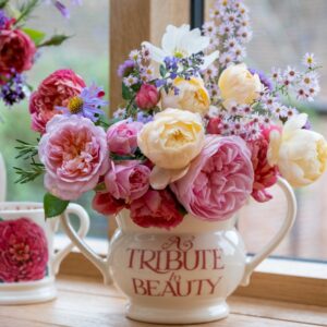 Emma Bridgewater  Seconds Pink Toast Roses For A Goddess 2 Handled Vase - Unique Handmade & Handpainted English Earthenware Decorative Vase